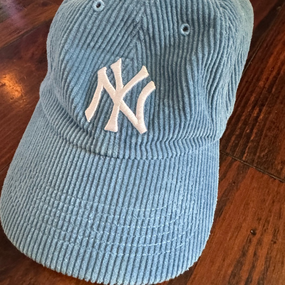 Blue Corduroy Cap with White Logo